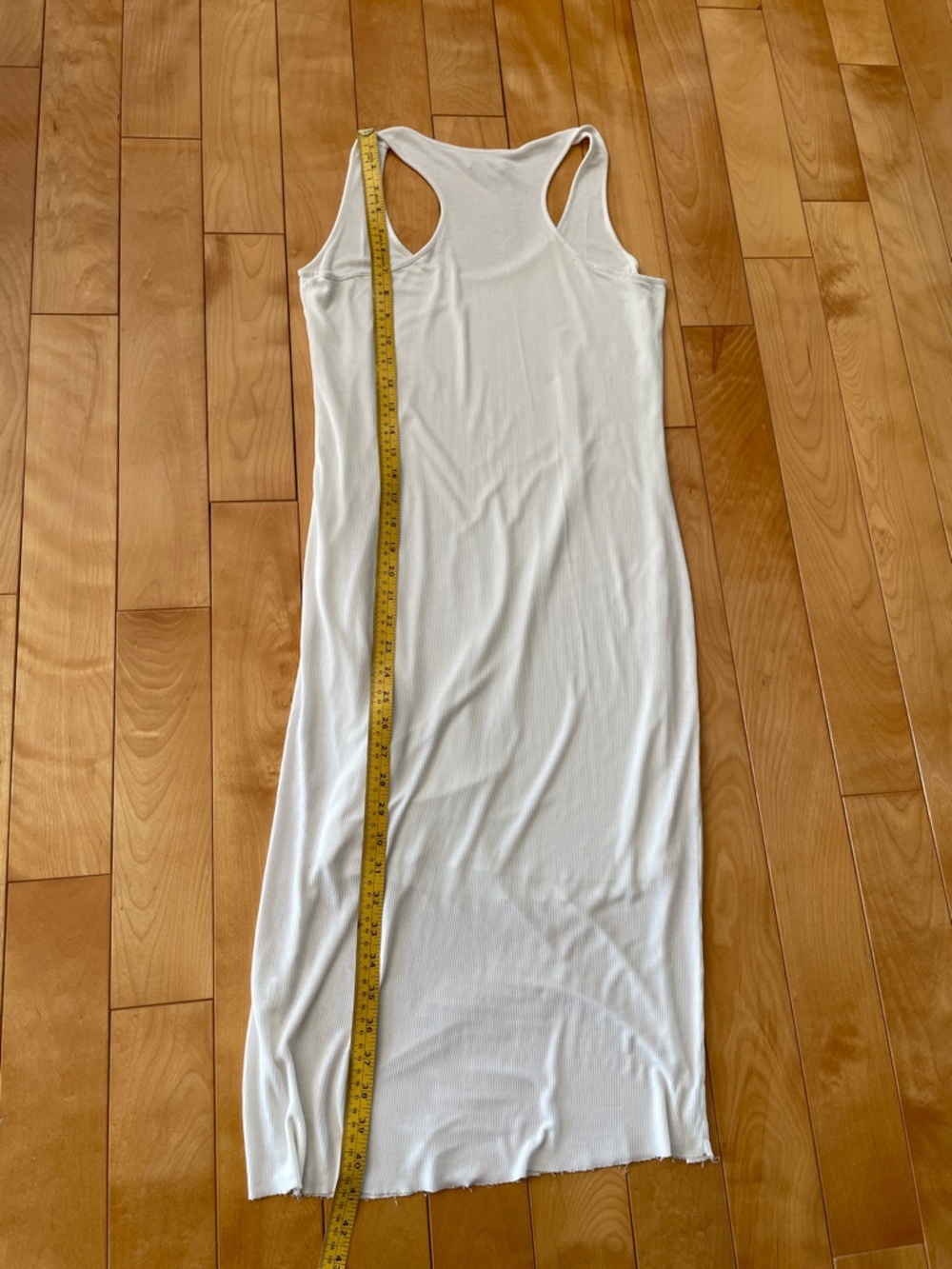 M-L. Cozy & So Soft Women's White Ribbed Midi Tank Dress - Picture 2 of 5